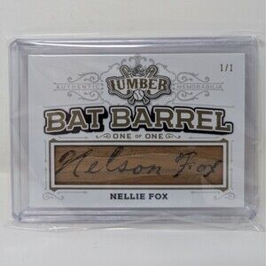 2024 Leaf Lumber Nellie Fox 1/1 Bat Barrel Nameplate BB-75 HOF Game Used Nelson